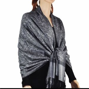 Whole Jacquard Pashmina Light Slate Grey